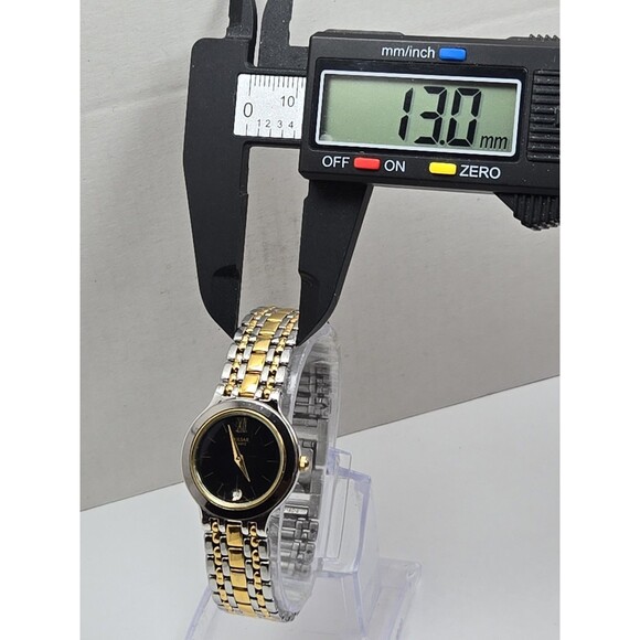 Vintage Pulsar by Seiko Womens Two Tone Date Quartz Bracelet Watch New Battery main image 4